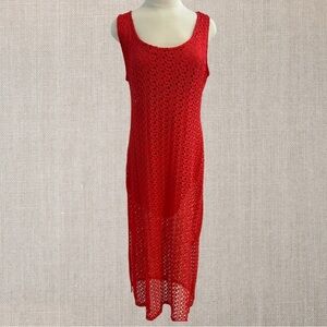 Jolie Lace Red Sleeveless Lace Maxi Dress